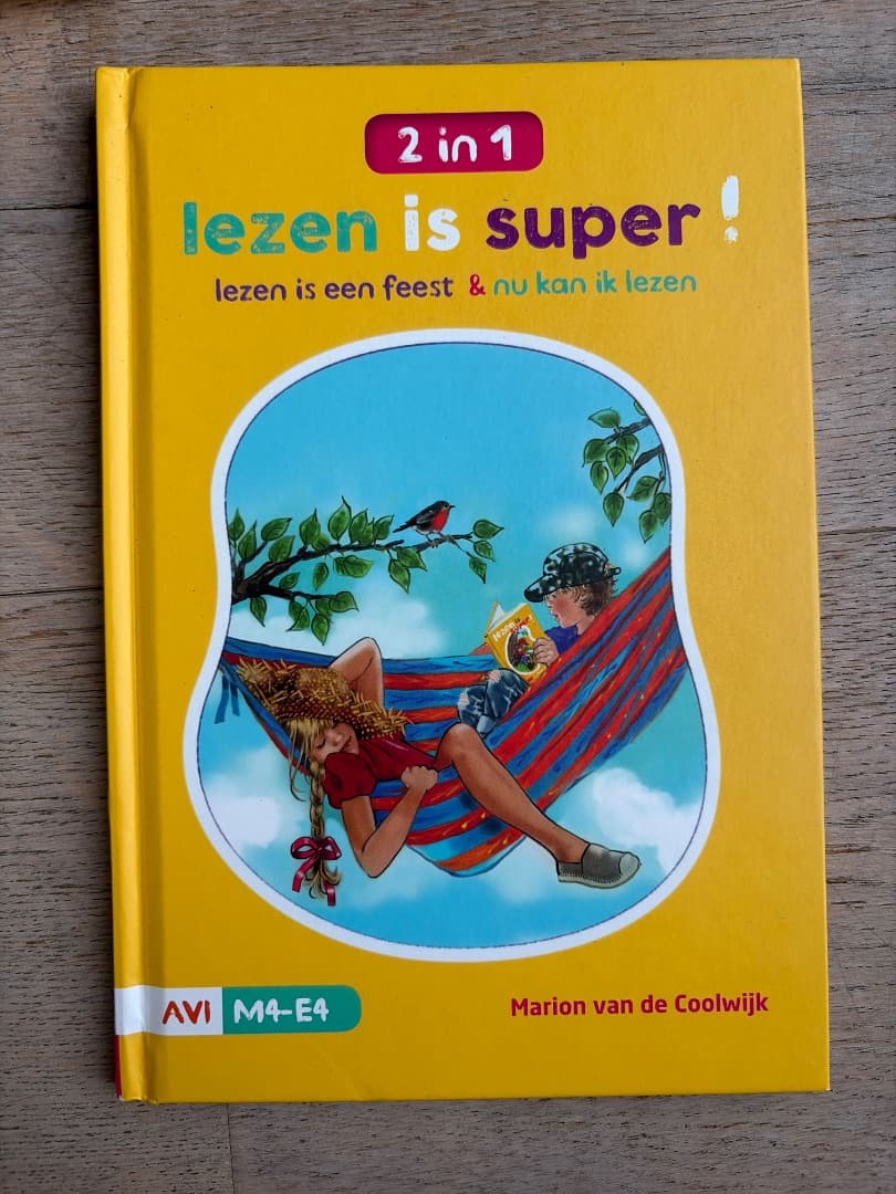 Foto 1 van 2 in 1 lezen is super ! lezen is een feest & nu kan ik lezen